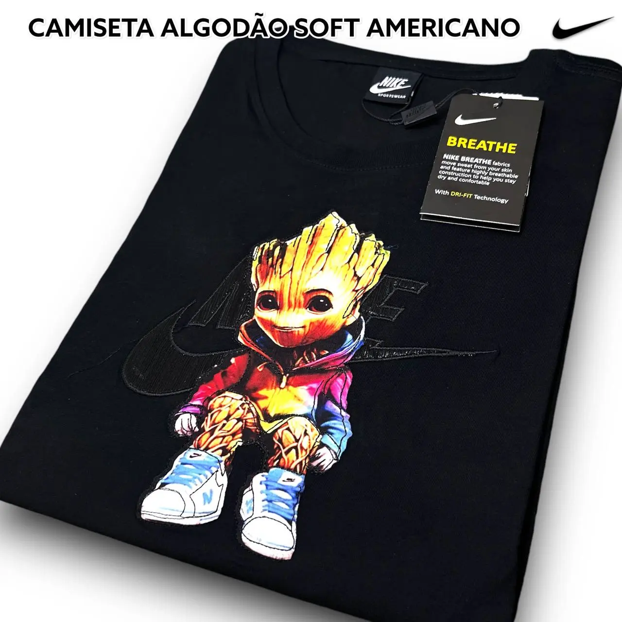 Camiseta Algodão Soft Americano - NIKE arte composta