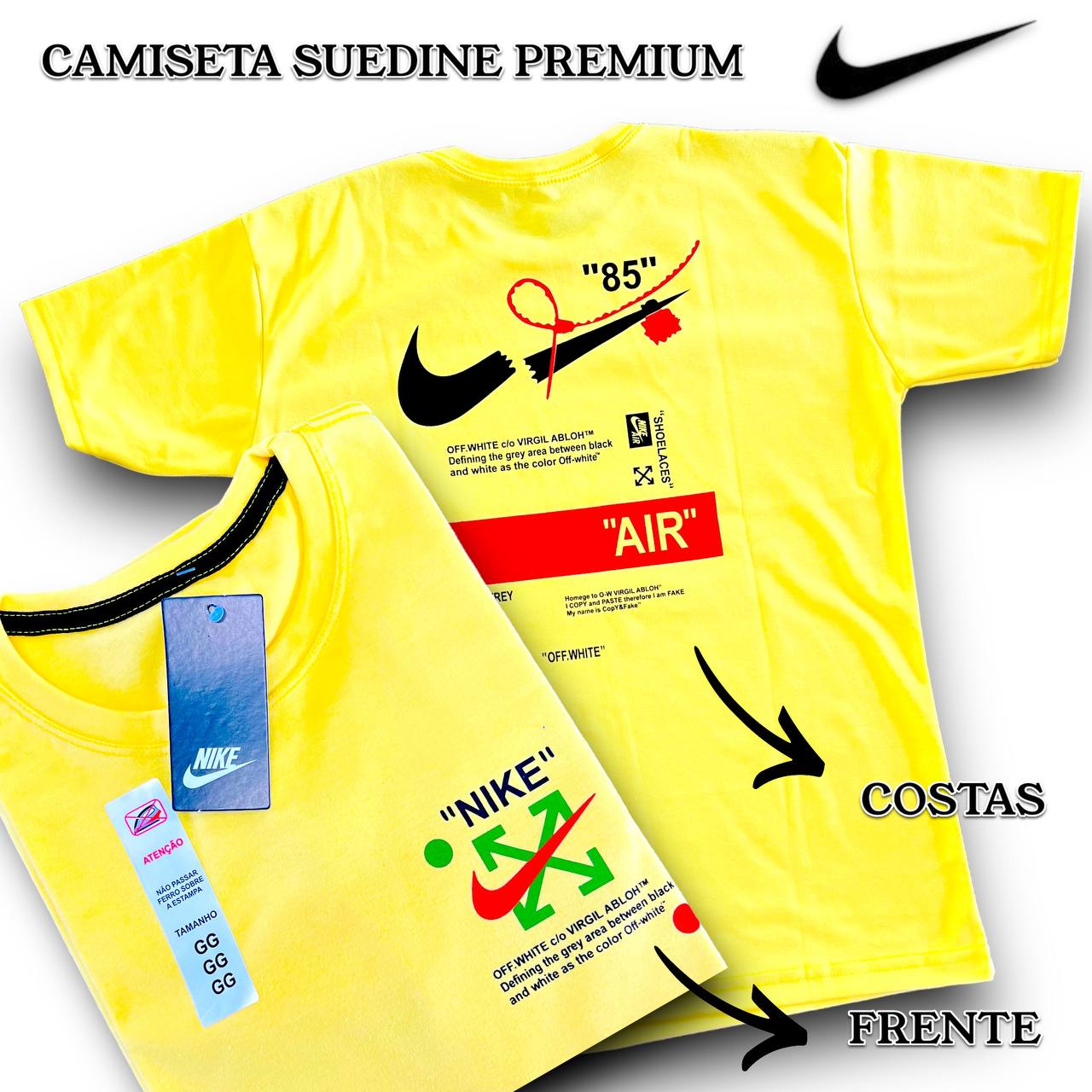 Camiseta Suedine Premium OFF-WHITE arte em Silk