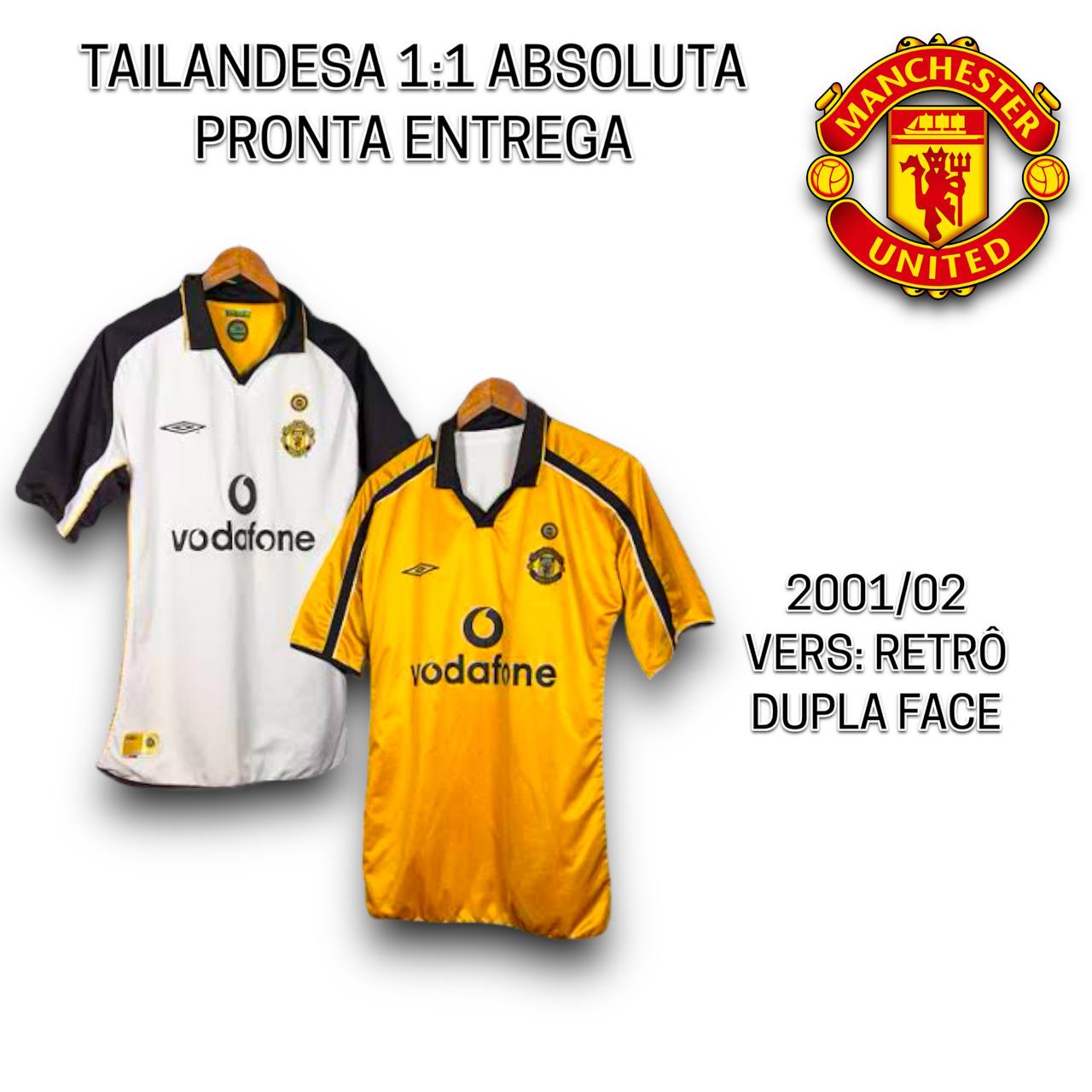 Camisa de time Tailandesa 1.1 RETRO MANCHESTER UNITED PRONTA ENTREGA)    