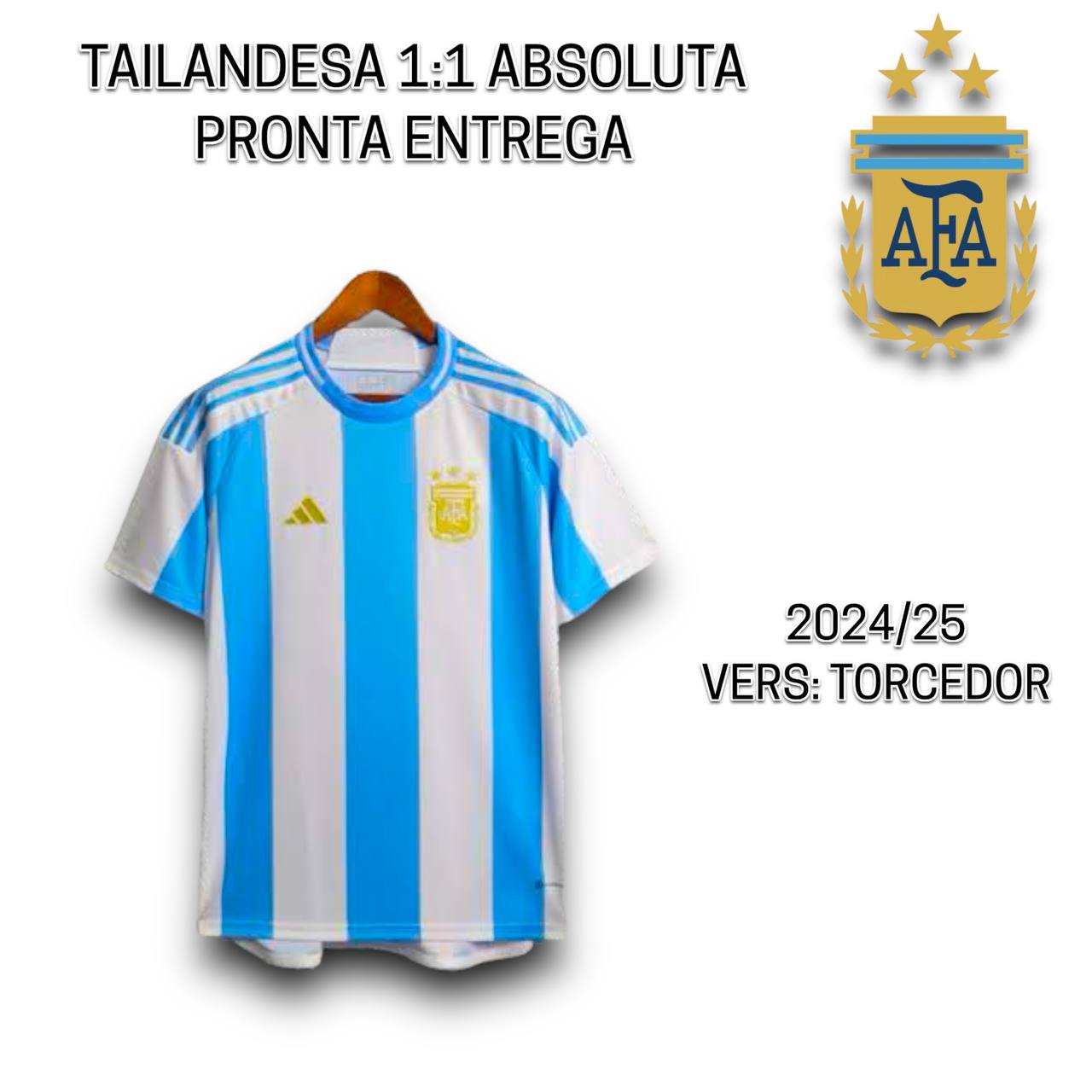 Camisa de time Tailandesa 1.1 TORCEDOR ARGENTINA PRONTA ENTREGA)