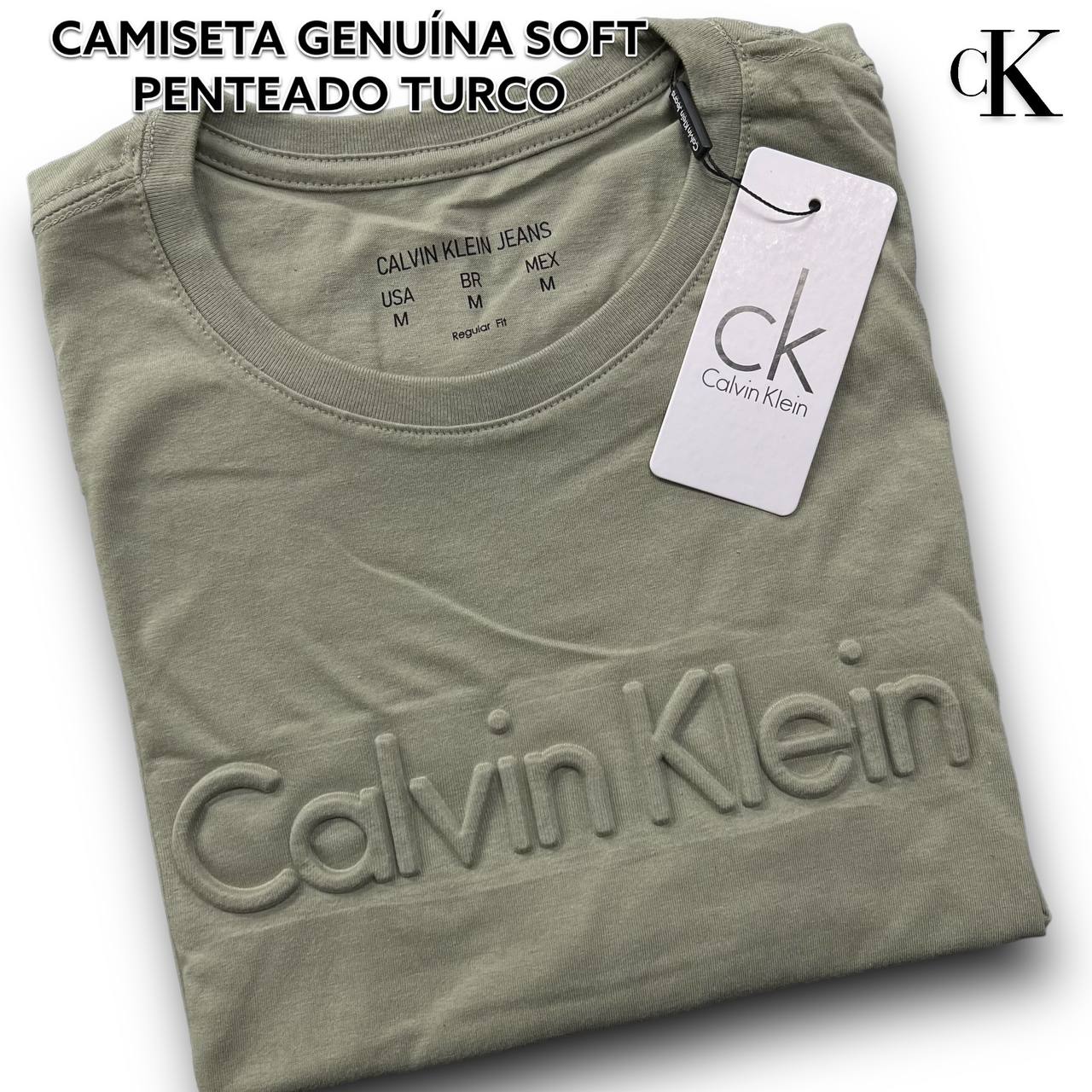 CAMISETA GENUINA SOFT PENTEADO TURCO - CALVIN KLEIN arte em relevo
