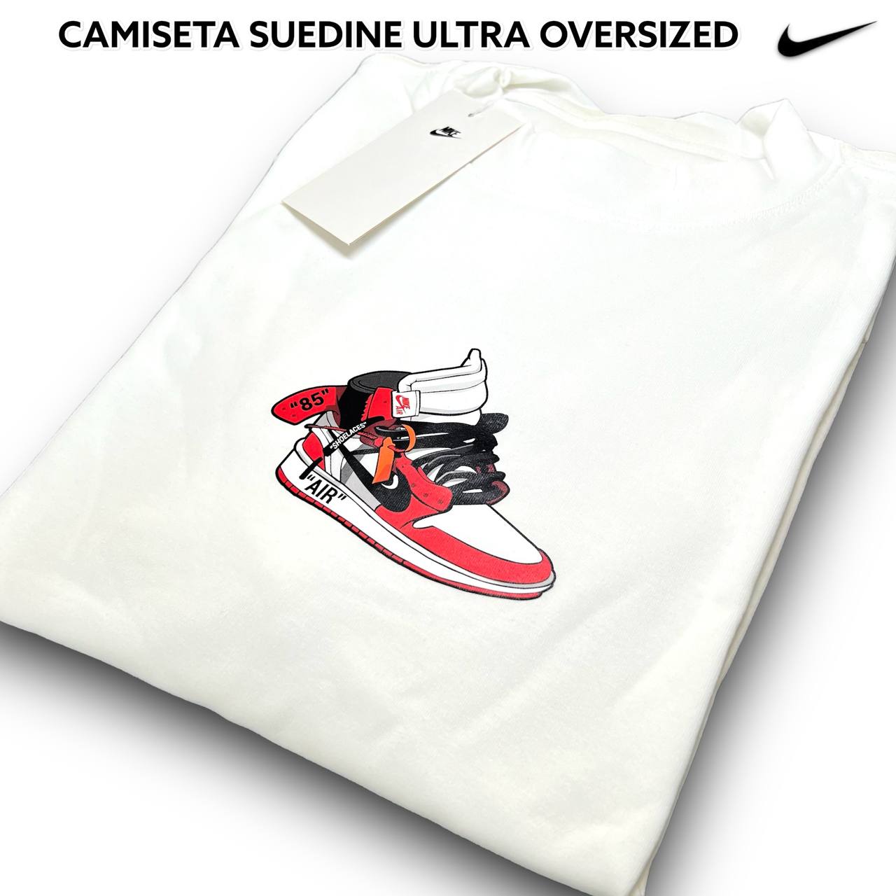 CAMISETA SUEDINE OVERSIZED 1:1 ULTRA - NIKE arte em DTF