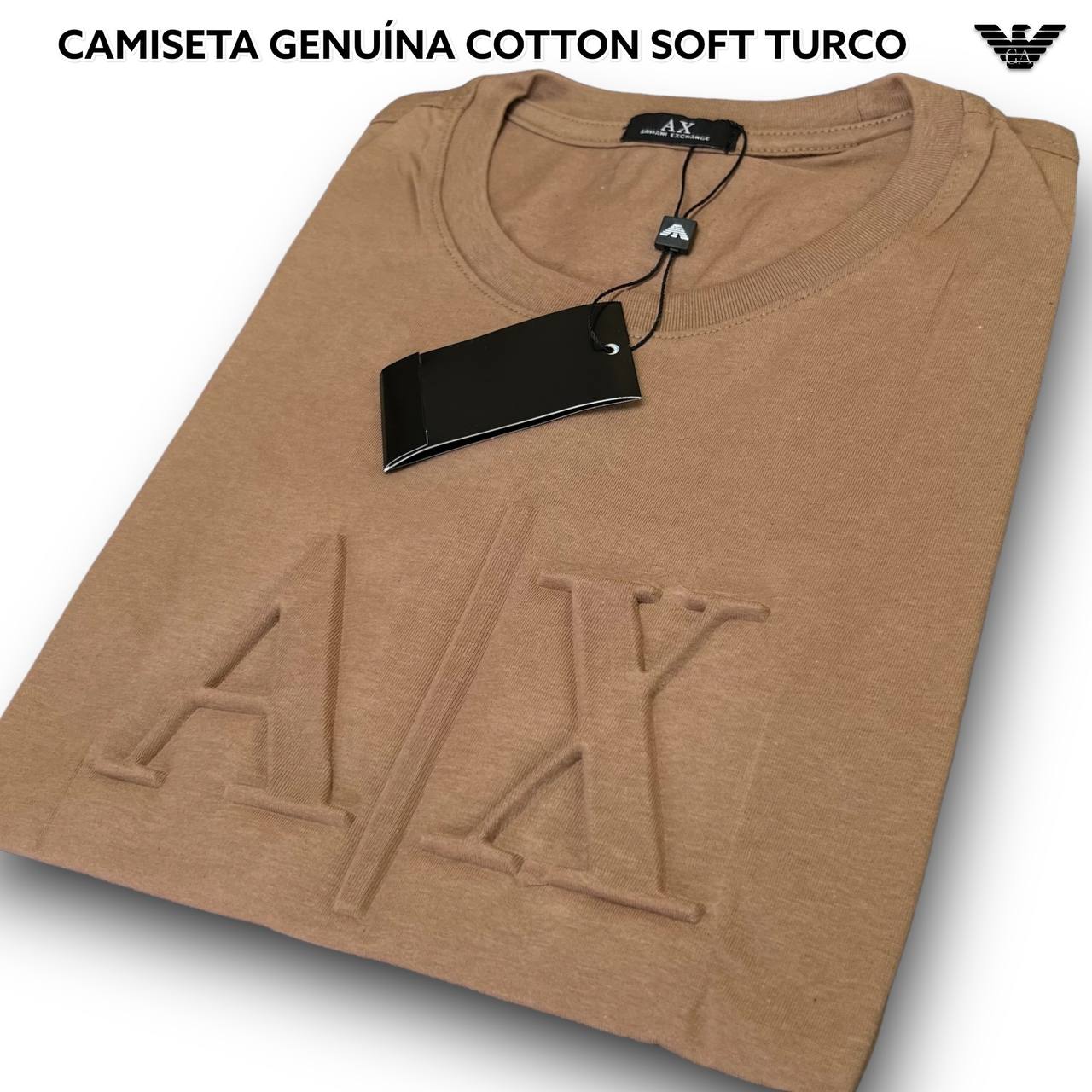Camiseta GENUINA COTTON SOFT TURCO - ARMANI arte em relevo 
