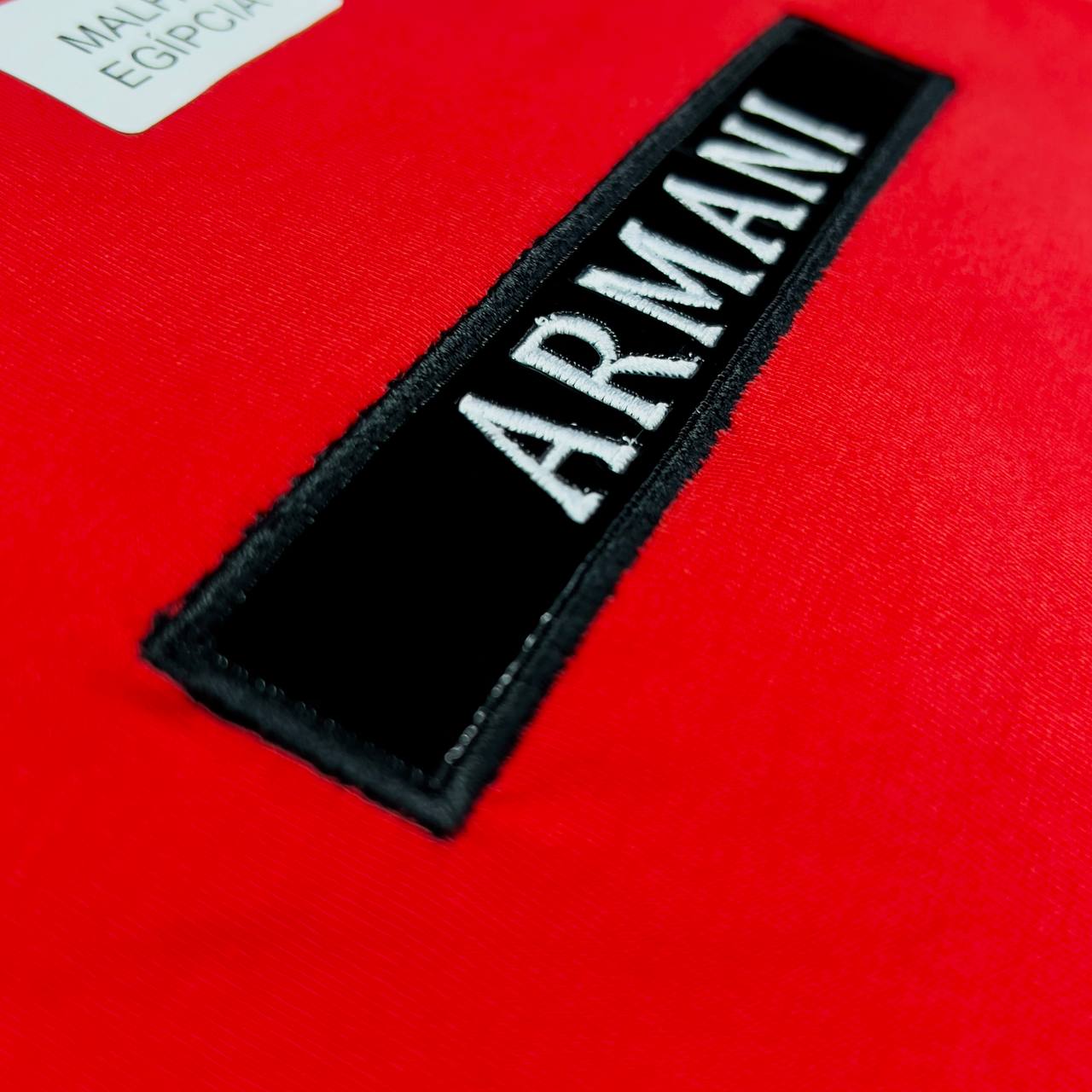 Camiseta Malha Egípcia Soft Armani - Aplique espelhado + bordado LT010
