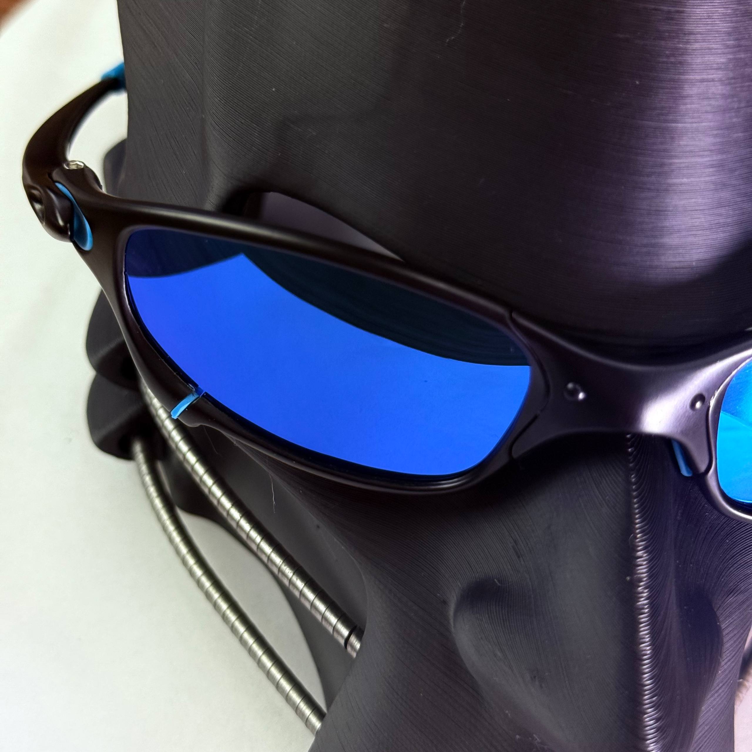 Óculos OAKLEY JULIET (LT024) - ARMAÇÃO: BLACK - Kit Borracha: AZUL - MODELO: JULIET