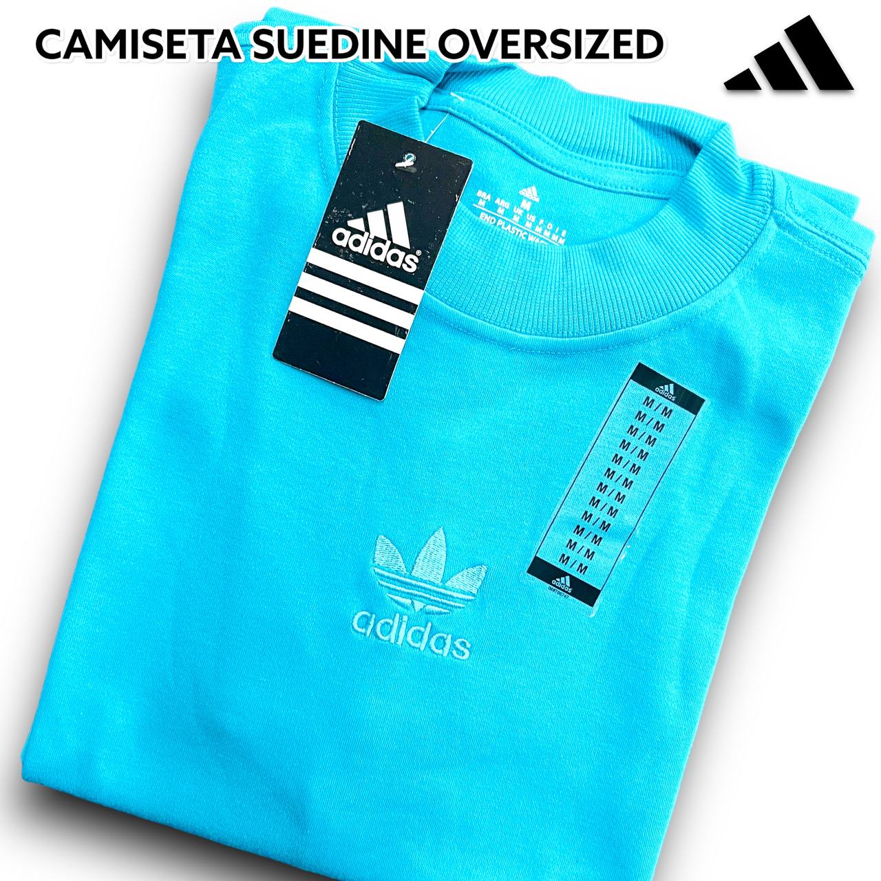 CAMISETA SUEDINE OVERSIZED 1:1 ULTRA - ADIDAS arte em BORDADO