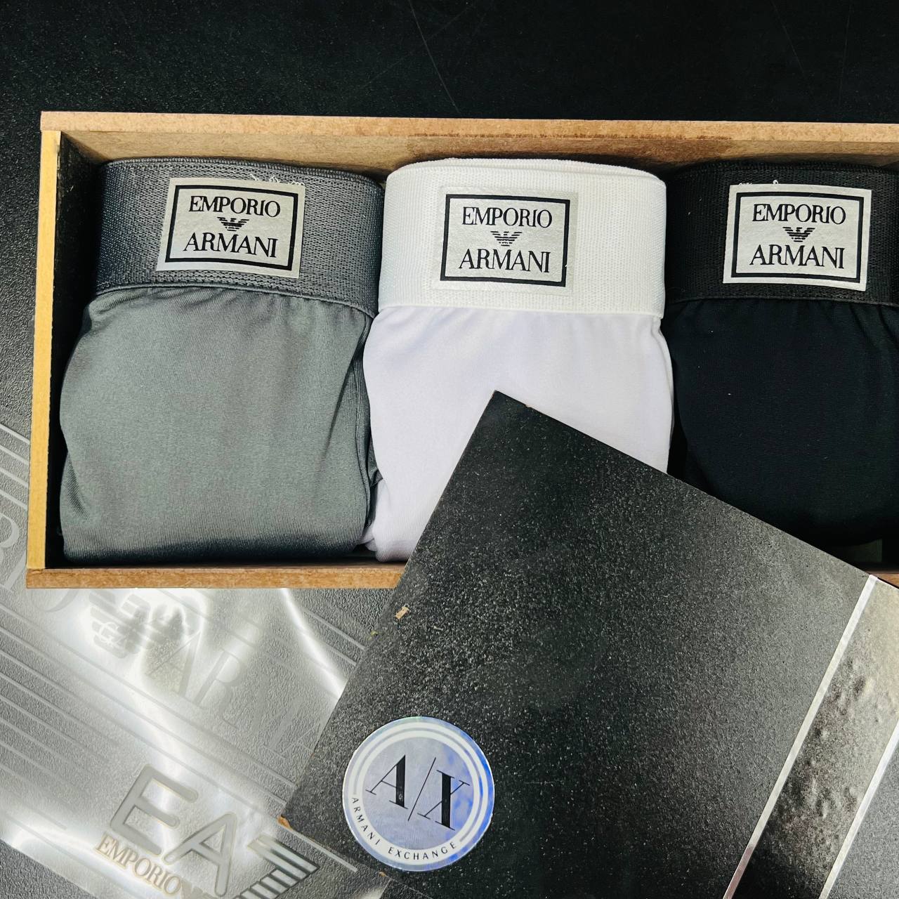 Kit Cueca Premium na caixa de MADEIRA (LT037)