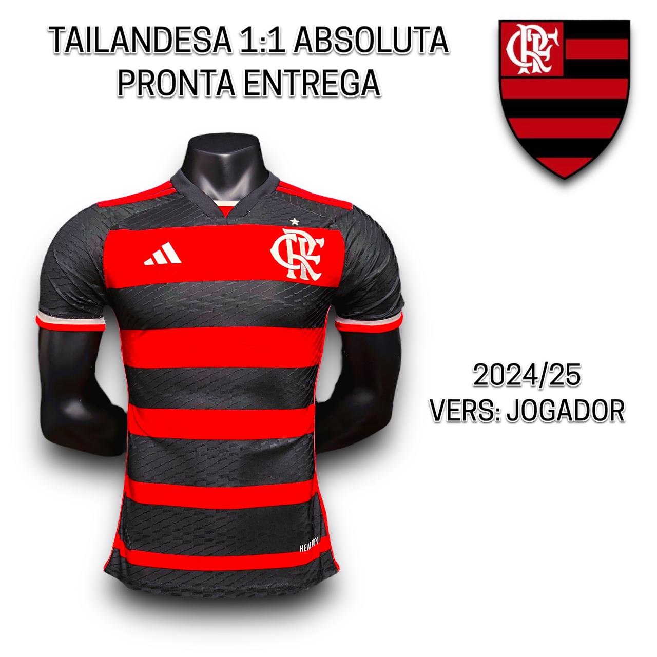 Camisa de time Tailandesa 1.1 JOGADOR FLAMENGO (PRONTA ENTREGA)