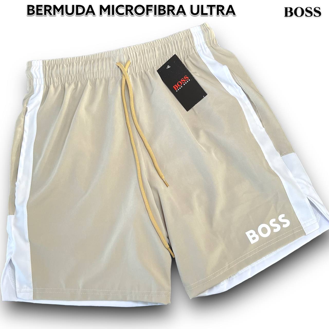 Bermuda Microfibra Ultra - HUGO BOSS recorte atrás 