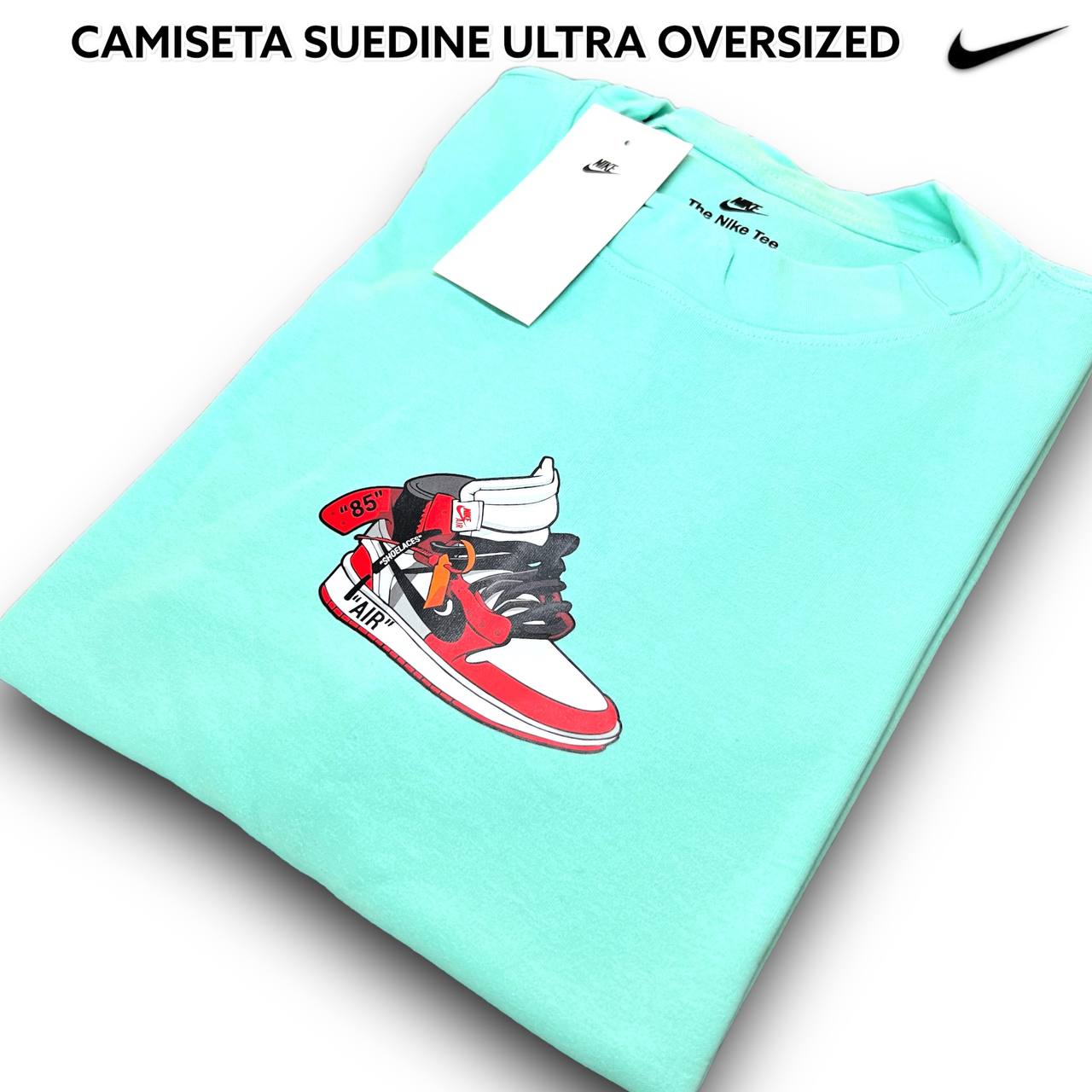 CAMISETA SUEDINE OVERSIZED 1:1 ULTRA - NIKE arte em DTF