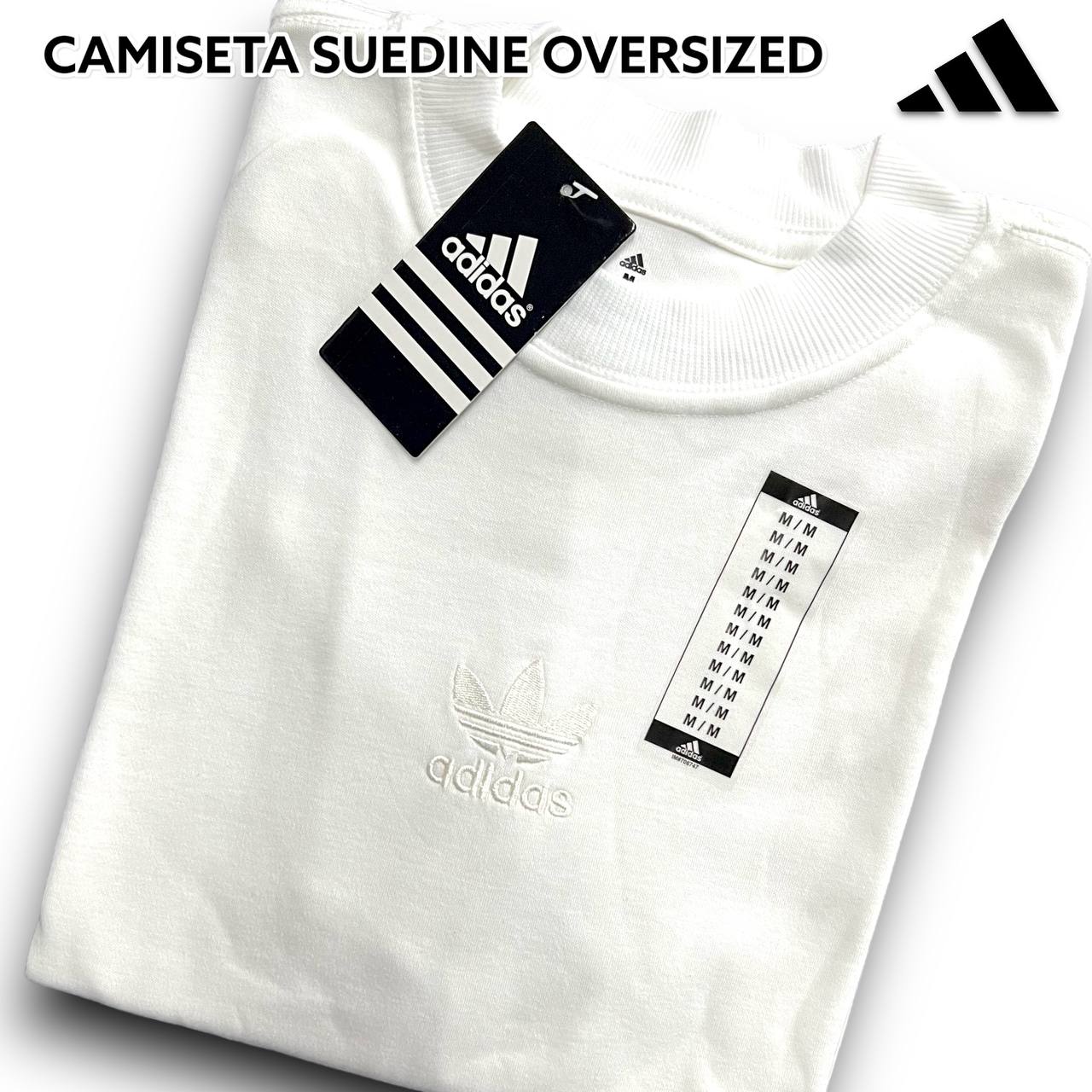 CAMISETA SUEDINE OVERSIZED 1:1 ULTRA - ADIDAS arte em BORDADO
