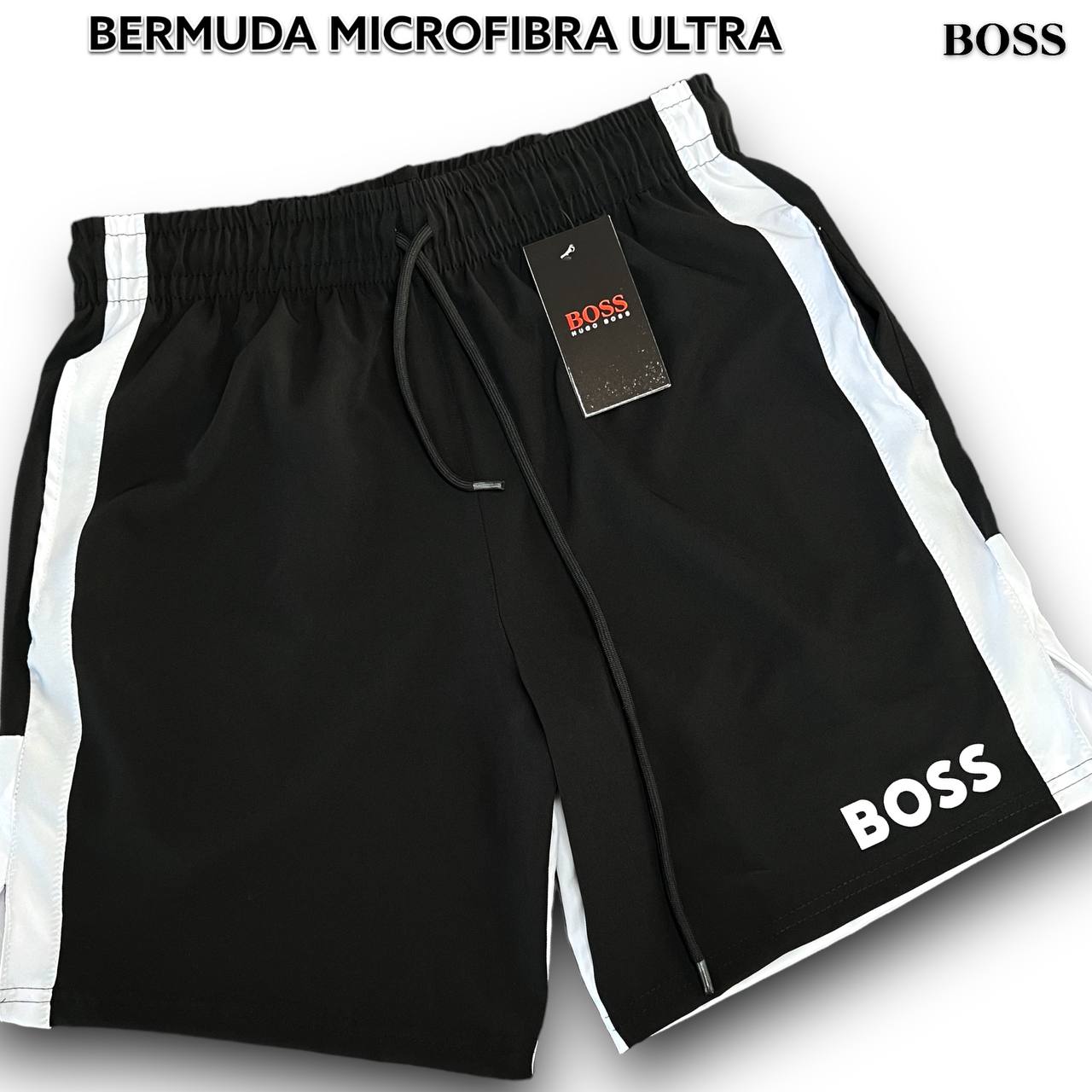 Bermuda Microfibra Ultra - HUGO BOSS recorte atrás 