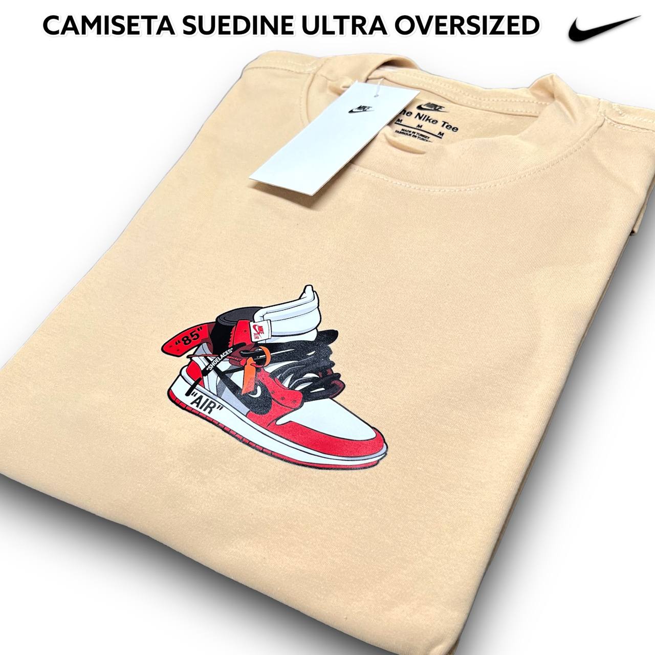 CAMISETA SUEDINE OVERSIZED 1:1 ULTRA - NIKE arte em DTF