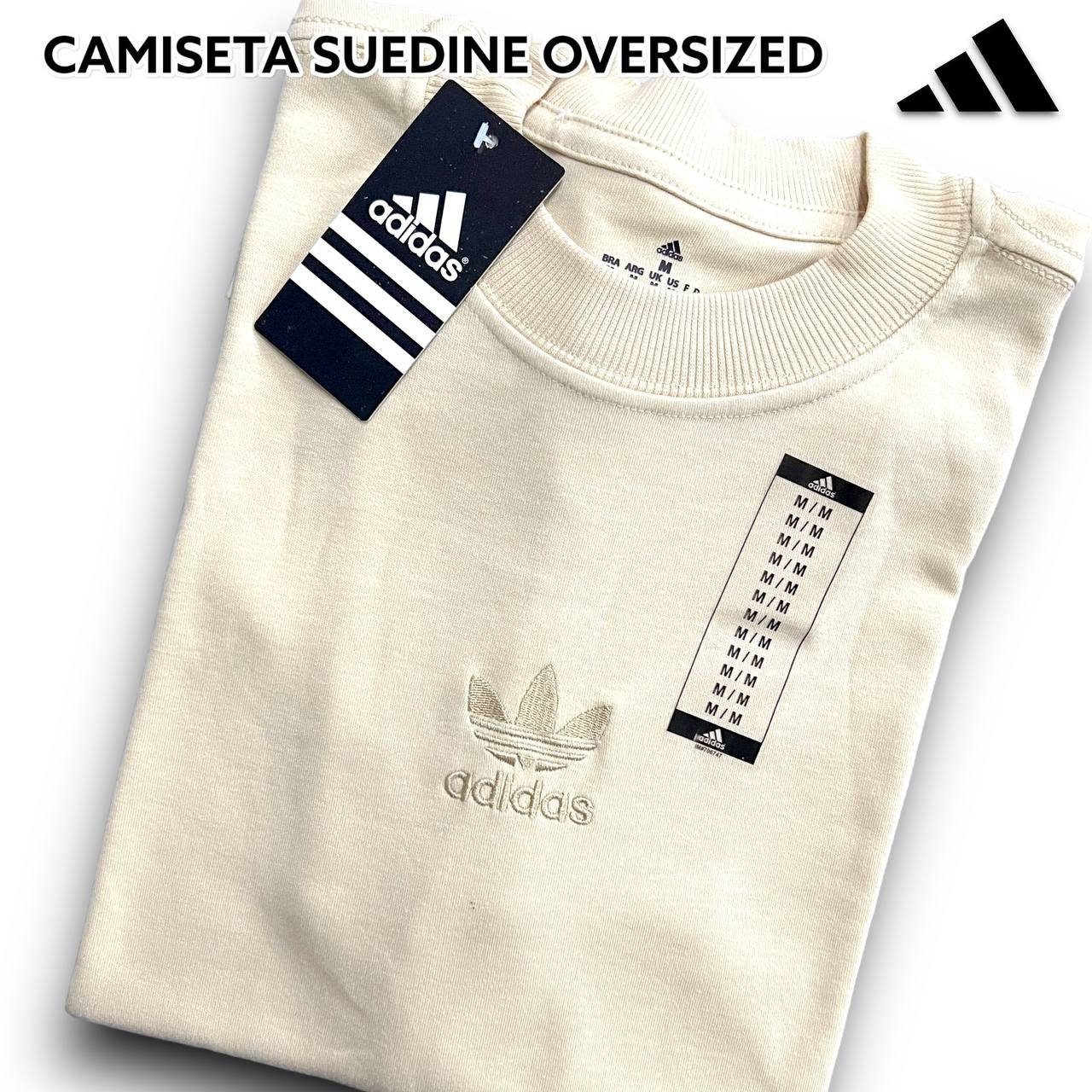 CAMISETA SUEDINE OVERSIZED 1:1 ULTRA - ADIDAS arte em BORDADO