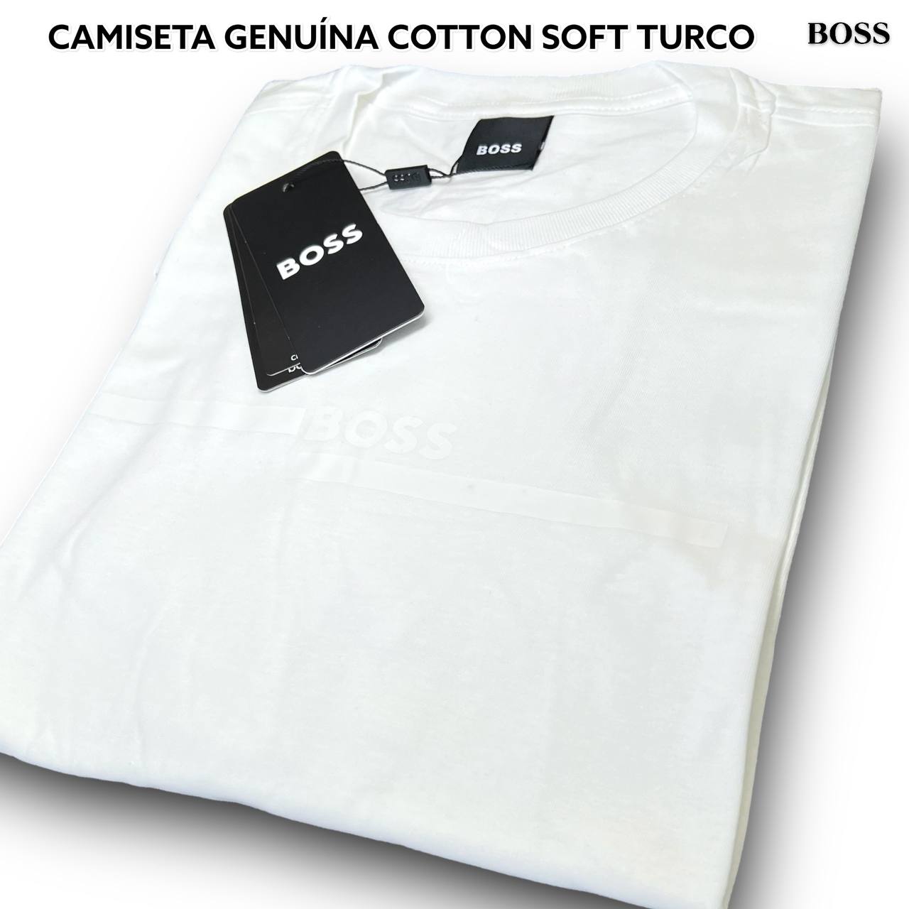 Camiseta GENUINA COTTON SOFT TURCO - HUGO BOSS arte em DTF