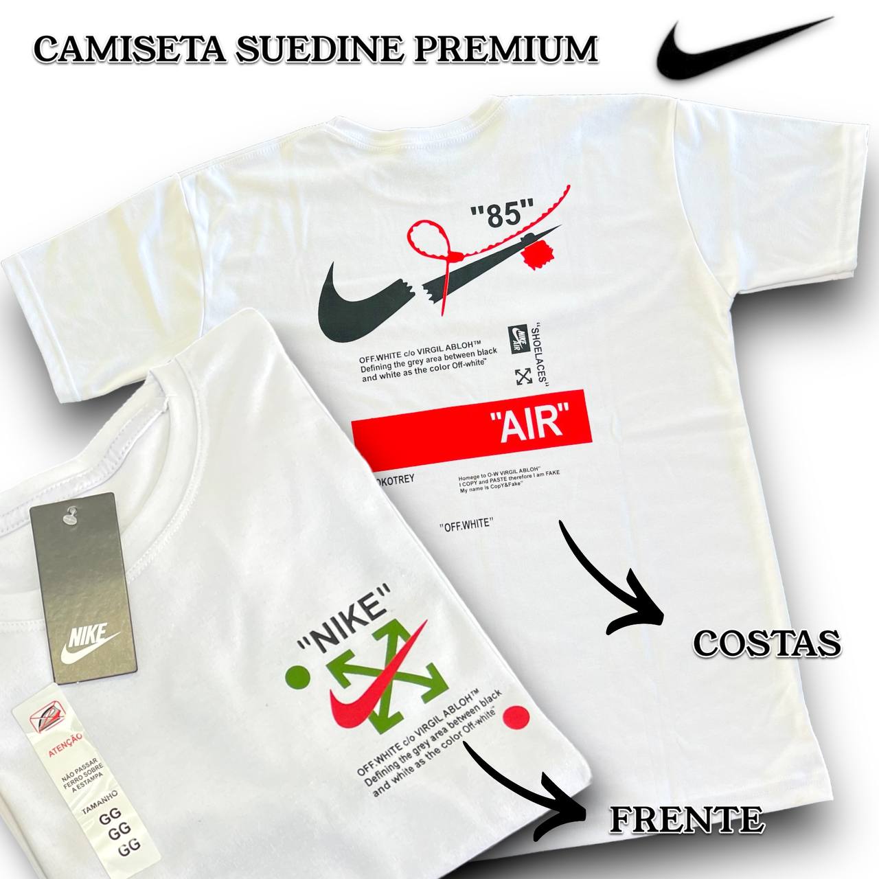 Camiseta Suedine Premium OFF-WHITE arte em Silk