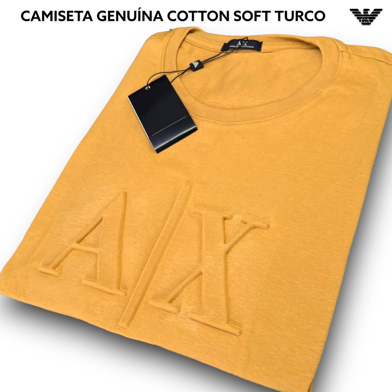 Camiseta GENUINA COTTON SOFT TURCO - ARMANI arte em relevo 