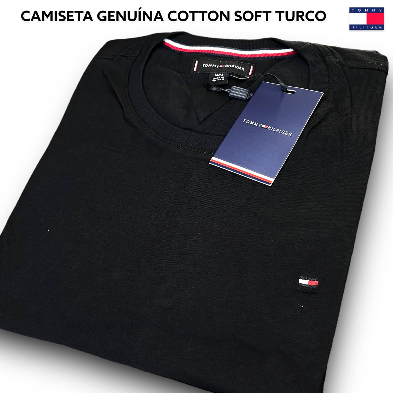 Camiseta GENUINA COTTON SOFT TURCO - TOMMY HILFIGER arte bordada